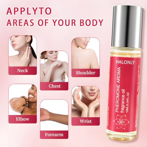 Halonly Roll-On Pheromone Perfume for Women, rollerball perfume, travel perfume, clean perfume Long-Lasting Pheromone-Infused Essential Oil - 0.34 fl.oz (10mL)