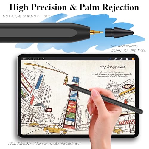 Stylus Pen for iPad10&9thGen,14Mins Faster Charge, with Pencil Holder,Palm Rejection, Tilt Sensitivity, for iPad Air11&13-inch(M2), iPad Pro 11&13-inch (M4),iPad 6-10th,iPad Pro 11/12.9 inch