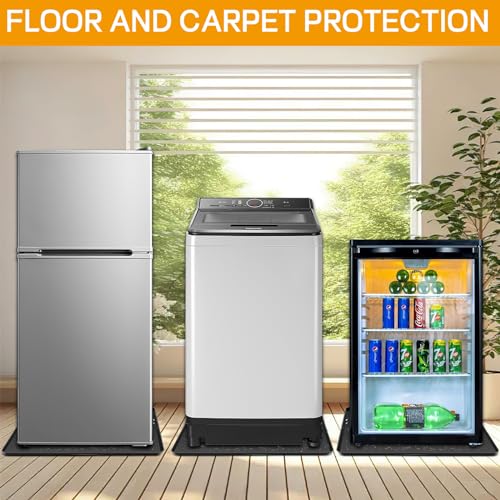 Ieesspd Mini Fridge Silicone Mat,24''x24''x0.5'', Under Refrigerator Mat Mini Fridge Drip Pan Prevents Appliance Leakage Water Spills, Protects the Floor From Damage and Cleanliness(Black)