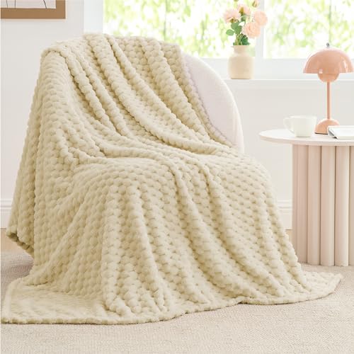 BEDELITE Fleece Blanket - 3D Jacquard Decorative Pink Throw Blankets for Couch & Bed, Soft and Cozy Warm Plush Fluffy Blanket All Seasons Suitable, 50x60Inches