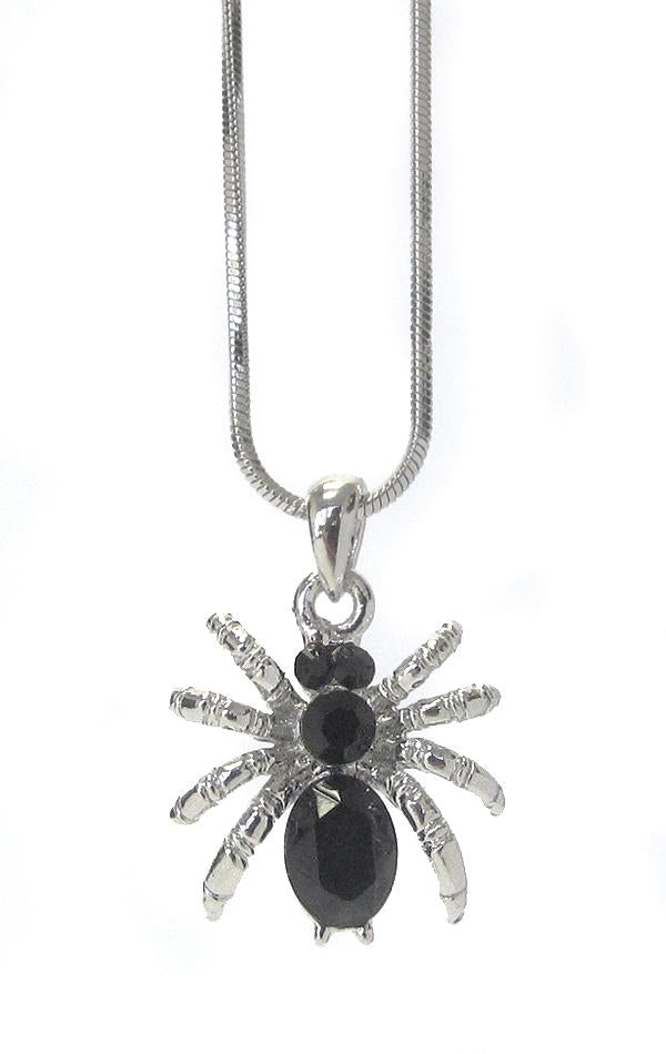 Crystal Spider Pendant Necklace