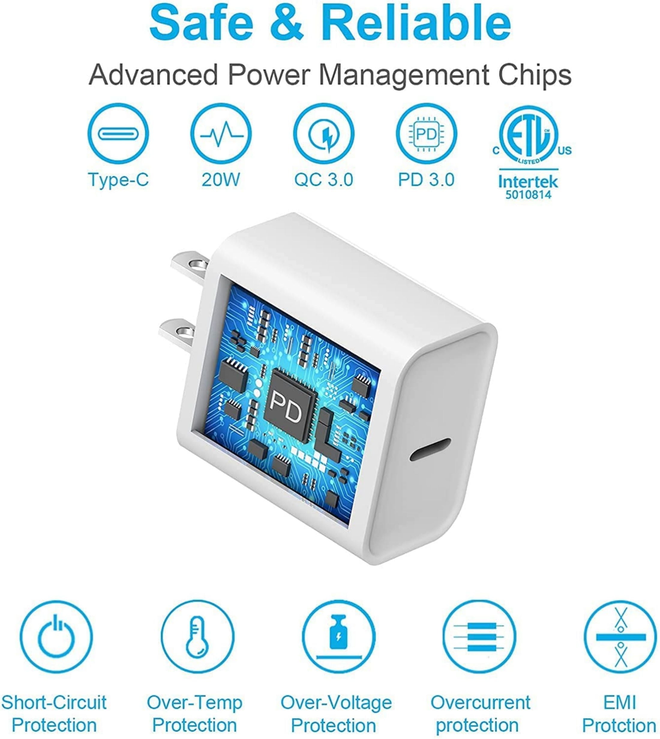 iPhone 14 11 12 13 Fast Charger-20W PD USB C Wall Charger with 6FT Fast Charging Cable Compatible iPhone 14/13/12/11/Pro/Pro Max/Mini/Xs Max/XR/X-White