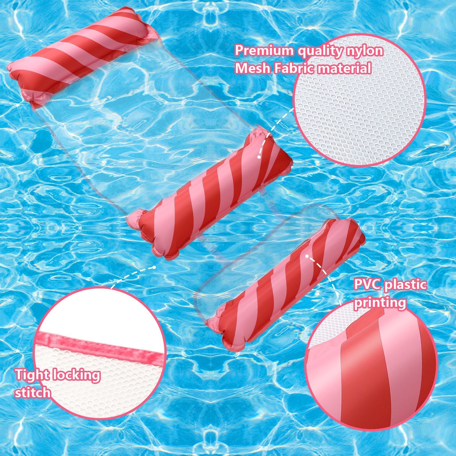 Durable Inflatable Pool Floats Water Hammock Swimming Pool Floats for