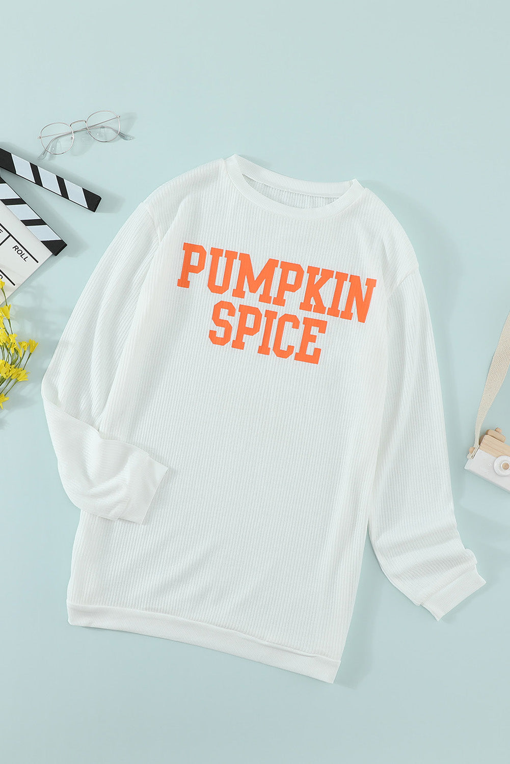 PUMPKIN SPICE Graphic Pullover Knit Top