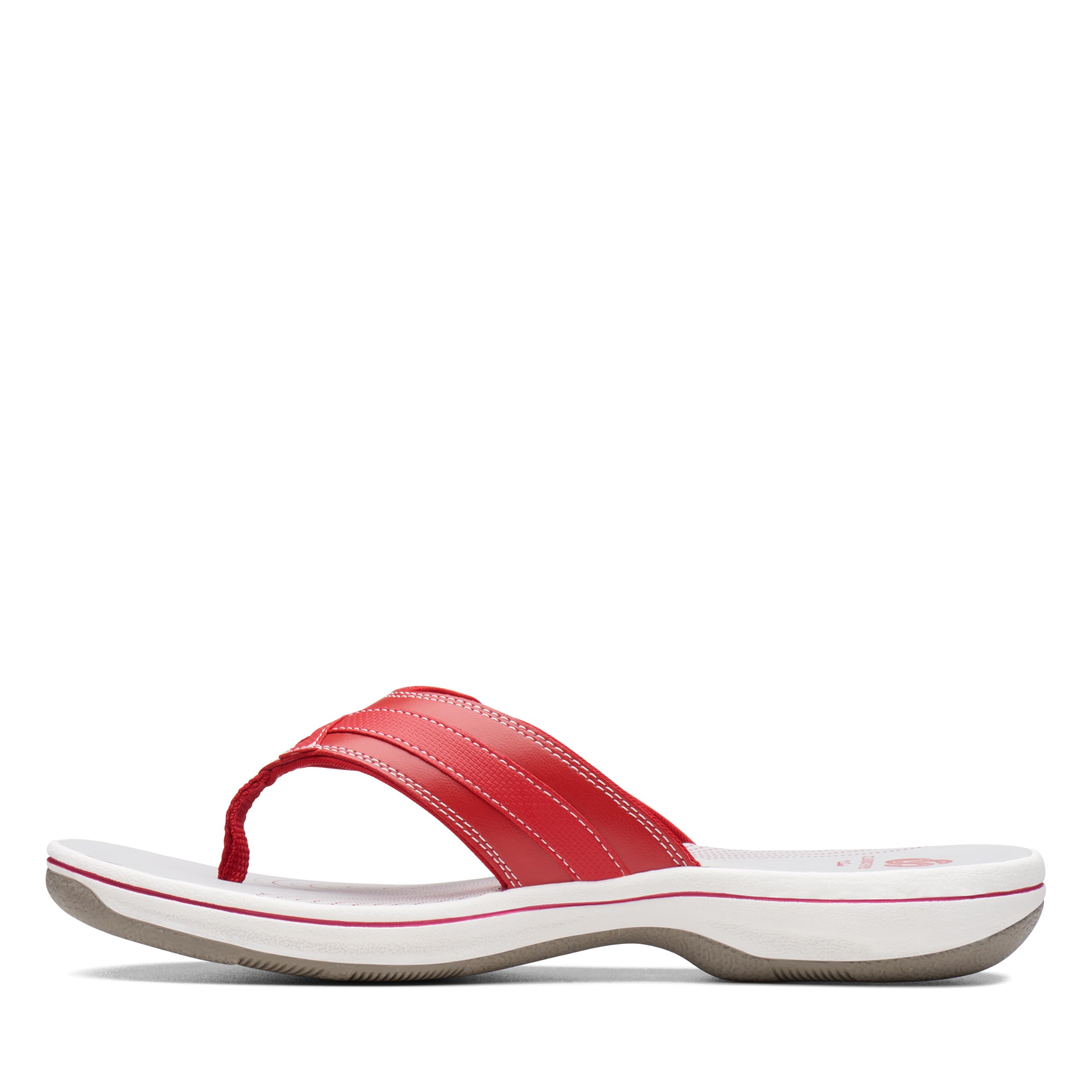 Clarks Women's Breeze Sea Flip-Flop, New Red Synthetic, 9