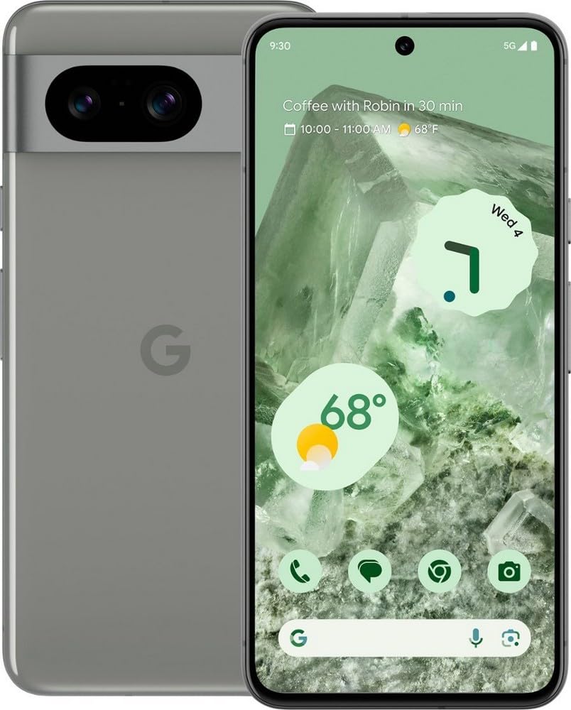 Google Pixel 8 5G,US Version, 256 GB Hazel - Unlocked (Renewed)