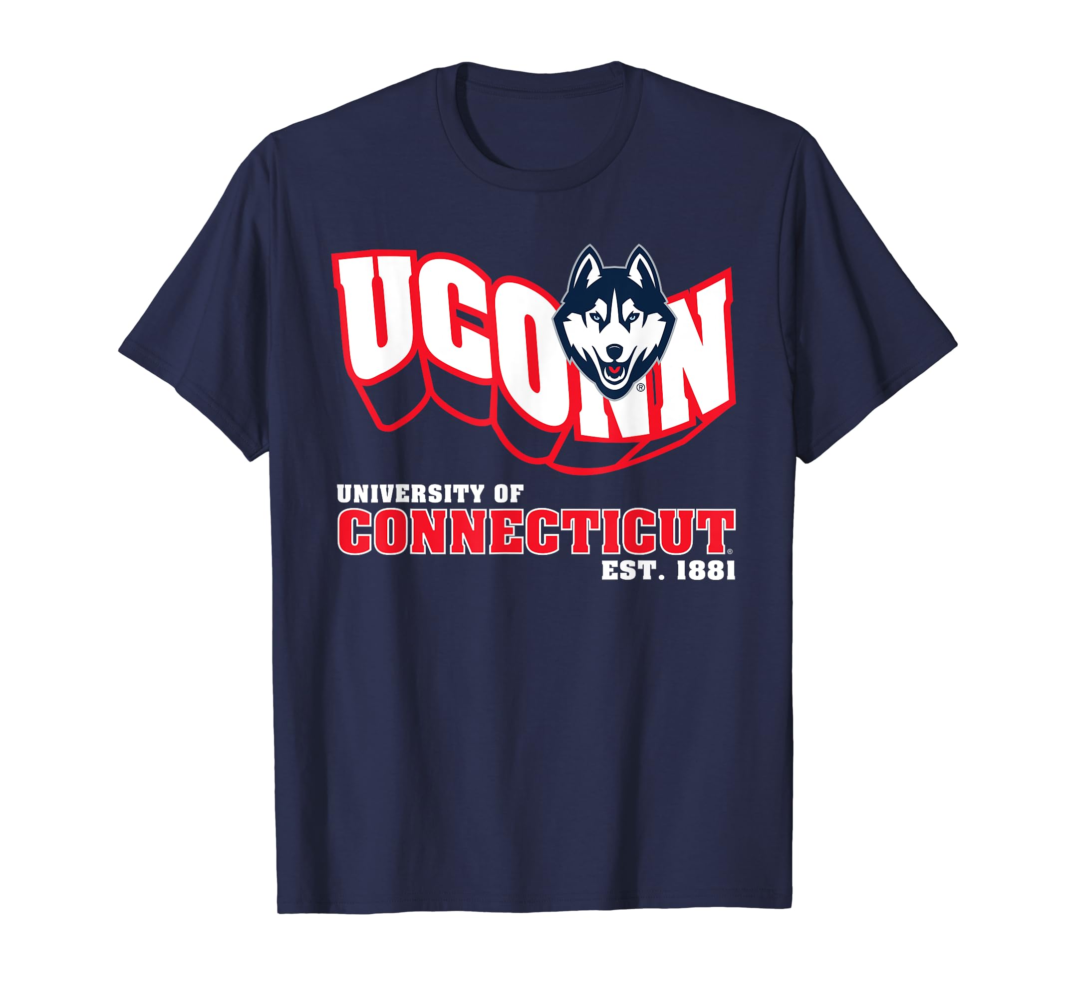 Connecticut Huskies Retro Flashblock Navy T-Shirt