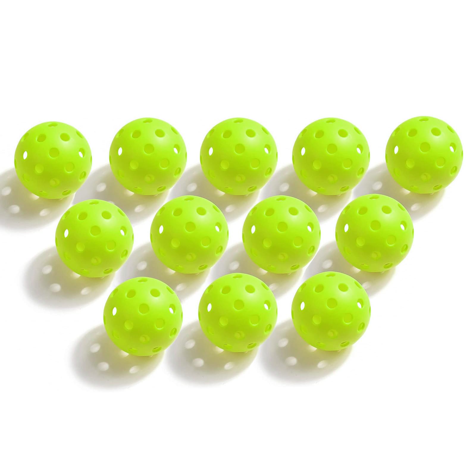 Gokano 12-Pack Premium Pickleball Balls, 40 Holes Indoor Outdoor Fluorescent Green Balls, USAPA Approved Pickle Ball for Tournament Play Advanced Aerodynamics