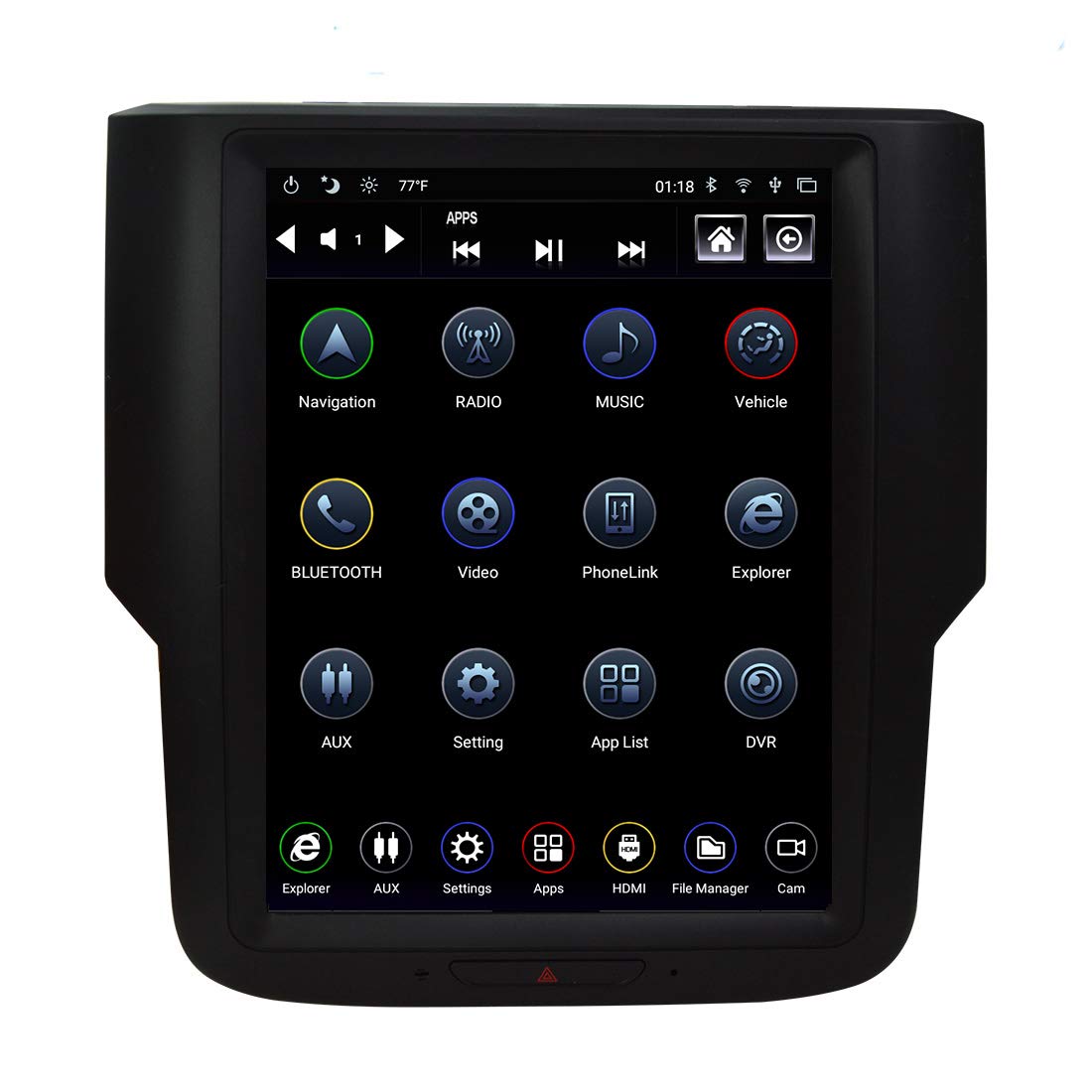 LINKSWELL T-Style 10.4 Inch Radio Replacement for RAM 2013-2018 Trucks 1500 2500 3500 GPS Navigation Android Head Unit Multimedia Player HDMI/BT/USB/AUX/WiFi Car Stereo TS-DGPU10-4RR-4B