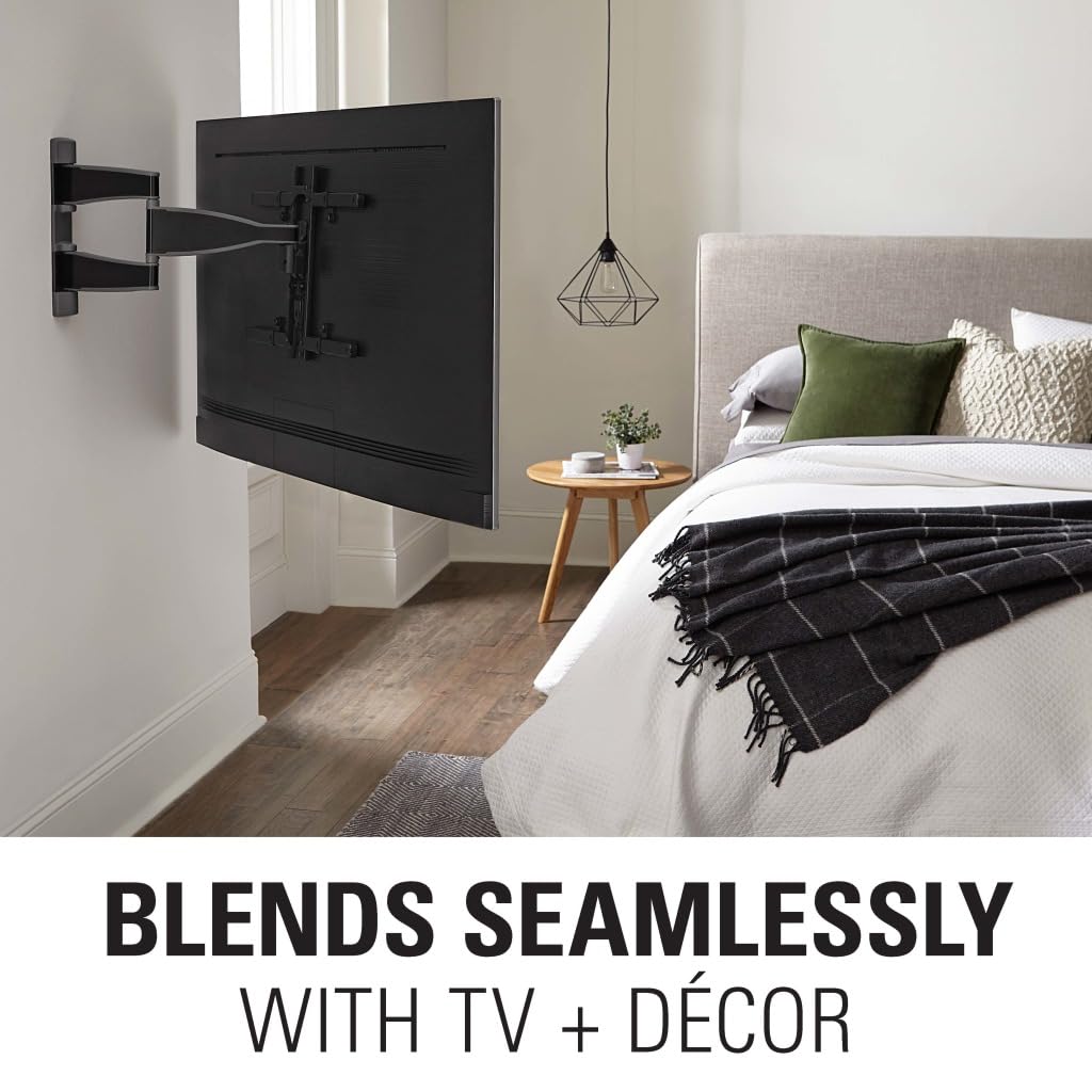 Sanus Premium Full Motion TV Wall Mount for 32" - 55" TVs - Stainless Steel Finish with FluidMotion Design for Smooth Extension, Tilt,
