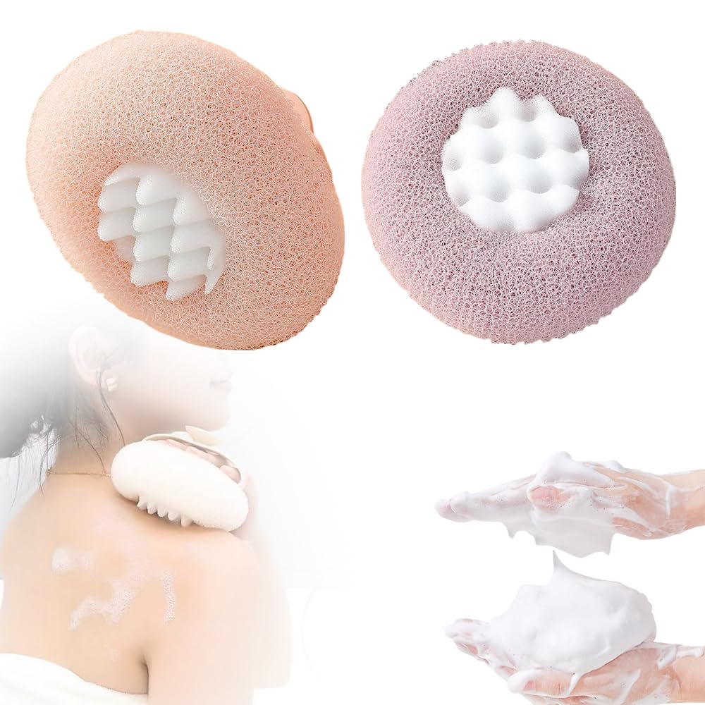 Super Soft Sunflower Suction Cup Bath Ball, 2024 Upgraded Loofah Sponge Shower Ball, Exfoliating Bath Sponge Cleaning Brush, Body Wash Infused Sponge for Women (04)