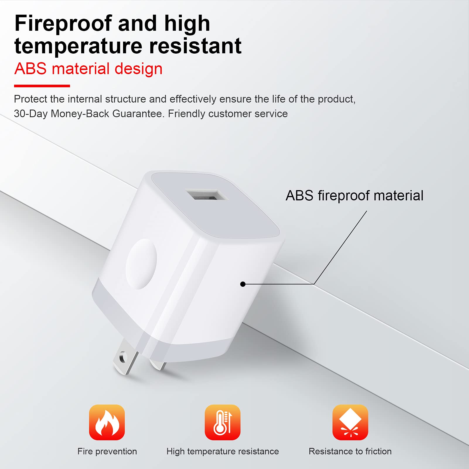 iPhone Charger Block, Plug in Phone Charger, Sicodo 4Pack Single Port USB Wall Charger Fast Charging Adapter Cube Box for iPhone 16 15 14 13 SE(2020) 12/11pro/XS/XS Max,Samsung Galaxy S24/S23/S22,LG