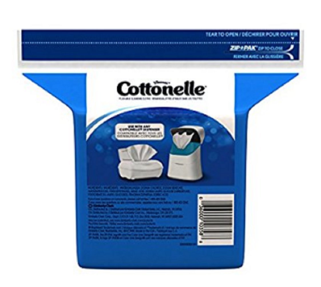 Cottonelle Fresh Care Flushable Moist Wipes Refill, 168ct (Pack of 2)