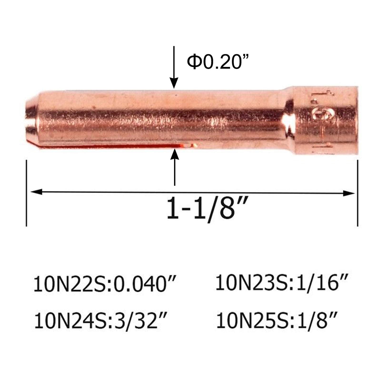 Zinger 53pcs TIG Welding Torch Stubby Gas Lens #10 Glass Cup Kit Accessories for WP-17/18/26 TIG Welding Torch