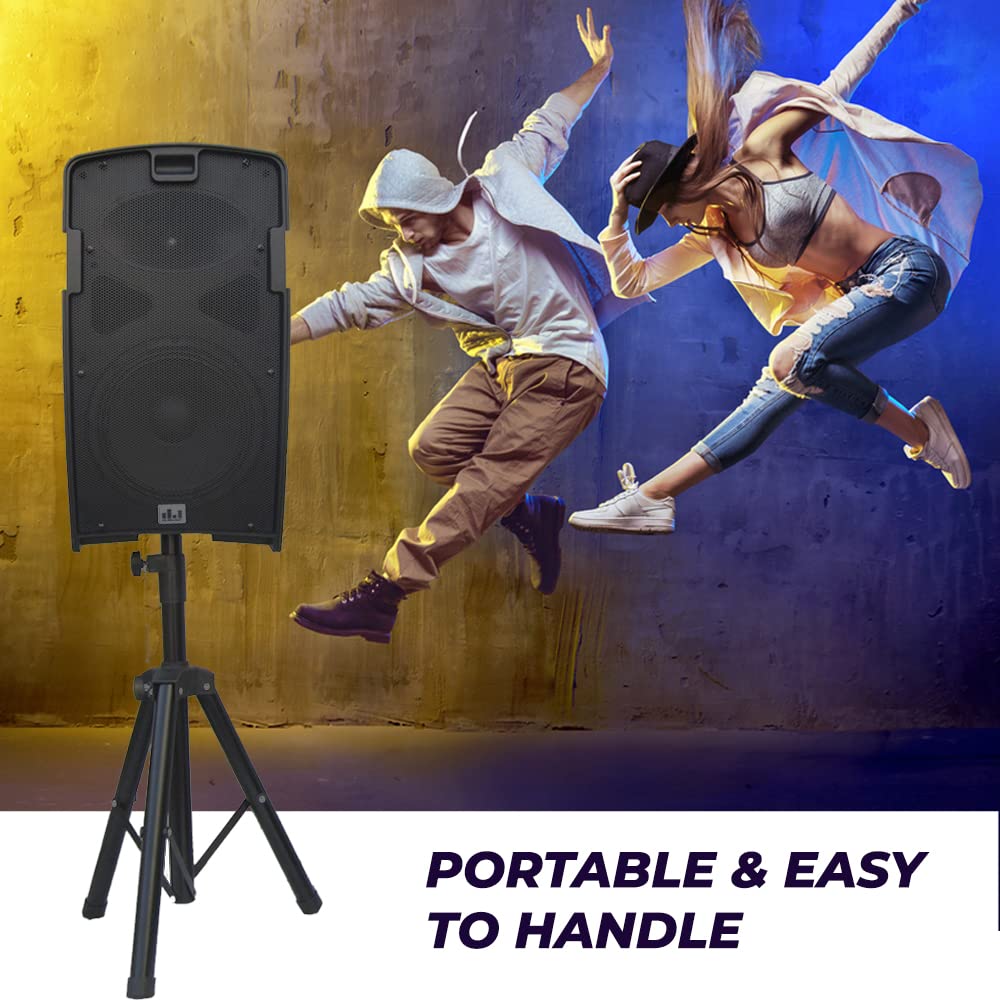 MUSYSIC Portable PA System with Microphone and Speakers – 5 Ch Audio Mixer Built-in 2000W Amp & Wireless UHF Microphone System,USB/SD Card/Bluetooth/FM/RCA Complete w/Stands - 10" Speaker