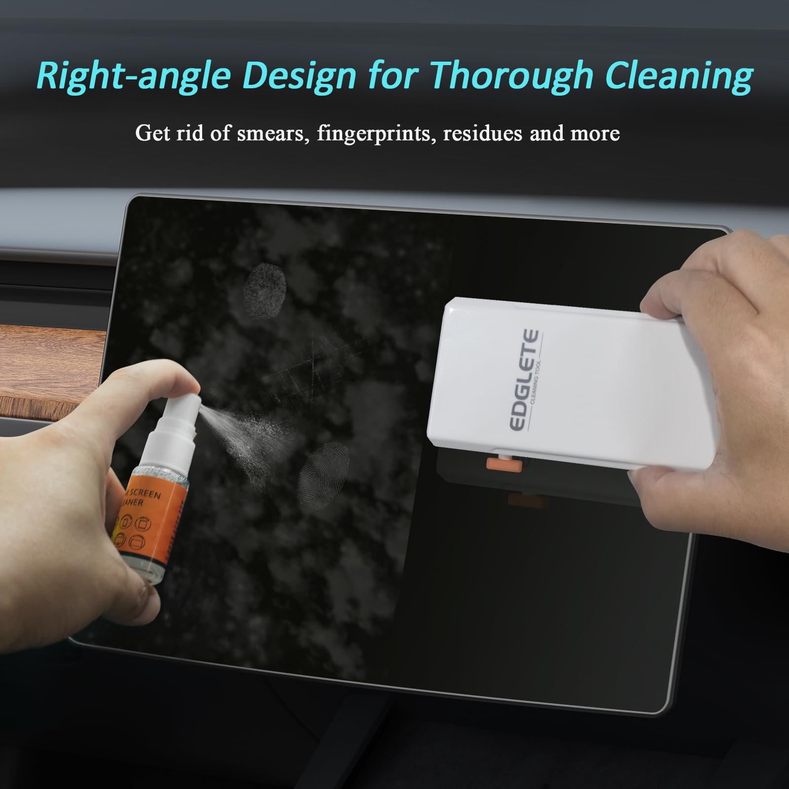 Car Screen Cleaner with Detailing Brush - Screen Cleaner Spray Car Detailing Kit Interior Cleaner for Touch Screen Display Dashboard, Car Cleaning Kit for Tesla Model 3 Y Jeep BMW Honda Benz Chevy