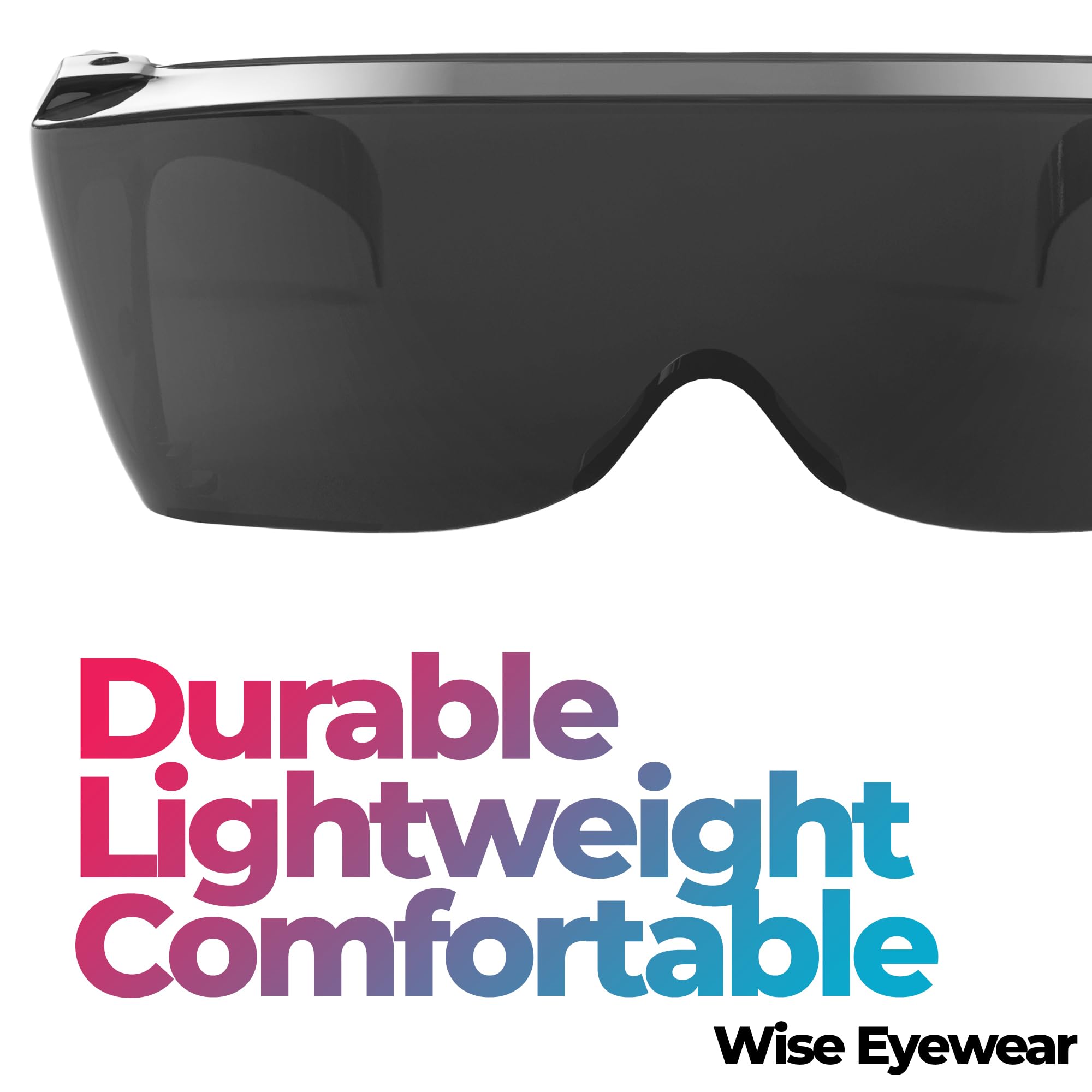Wise Eyewear Cover-Ups Black Fit Over Sunglasses - Wrap Around Sunglasses - People Who Wear Prescription Glasses in the Sun (Black)