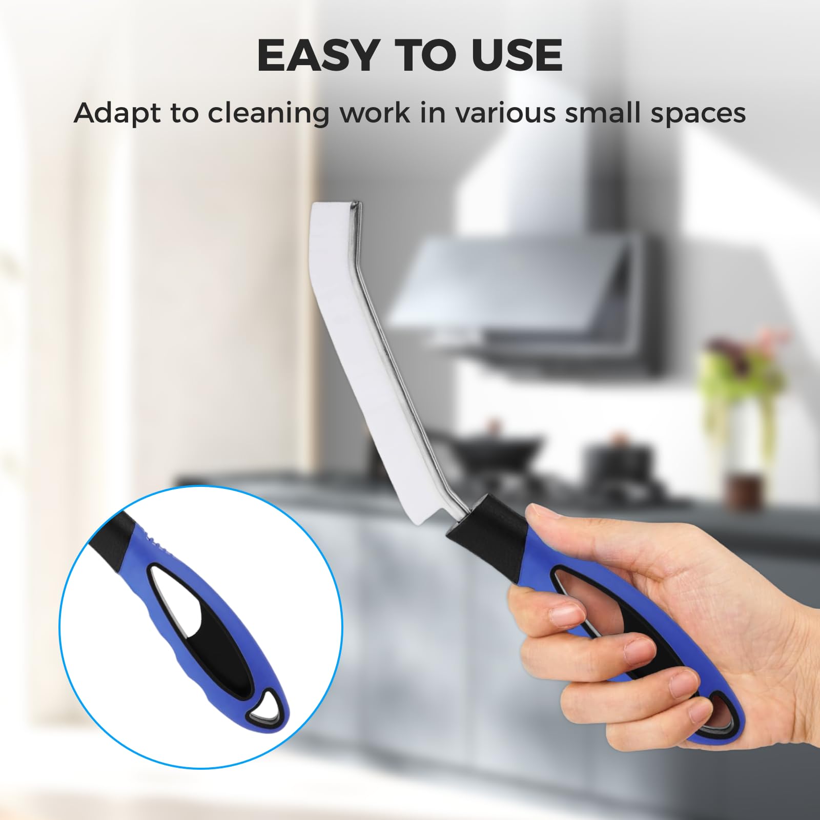 5-in-1 Crevice Cleaning Brush Set with Dual-Edge Scraper - Multifunctional Gap Cleaner Brushes for Kitchen, Bathroom, Window Tracks, and Car Detailing