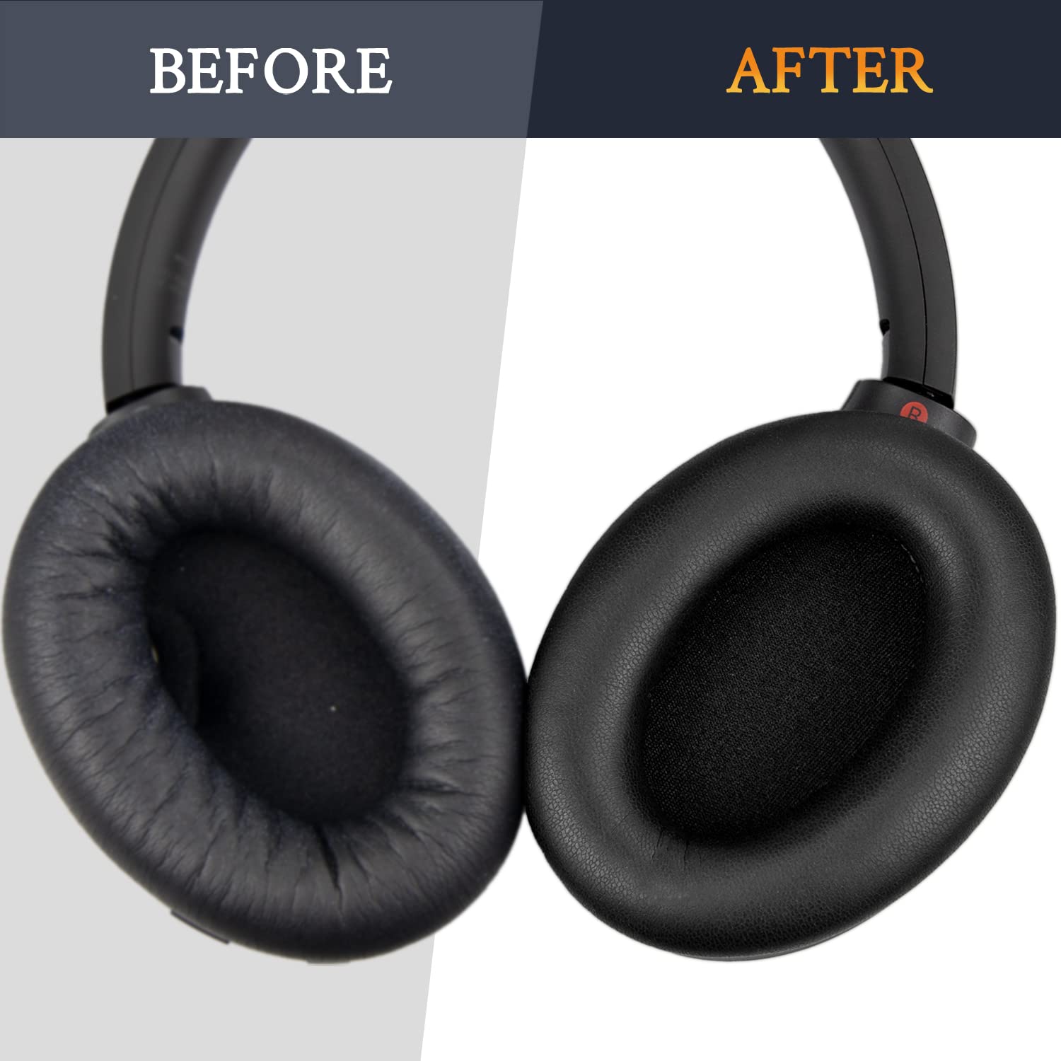 SOULWIT Replacement Earpads for Sony WH-1000XM4 (WH1000XM4) Headphones, Ear Pads Cushions with Noise Isolation Foam, Added Thickness, Without Affecting Sensor - Black