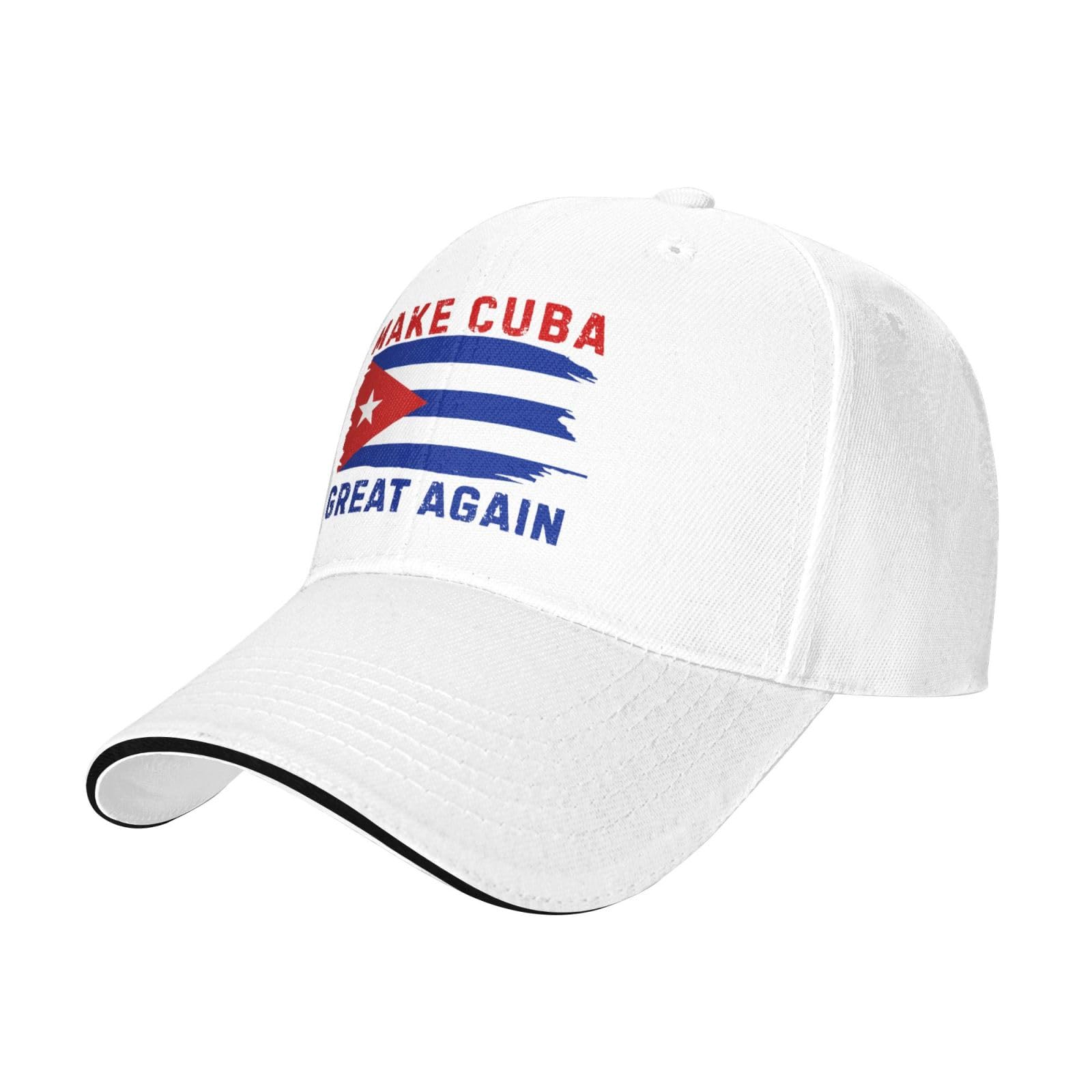 muciioa Make Cuba Great Again hat Cuban Flag Baseball Cap White