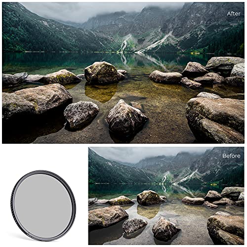 77mm Circular Polarizers Filter, K&F Concept Waterproof Circular Polarizing Filter with 24 Multi-Layer Coatings CPL Filter for 77mm Camera Lens