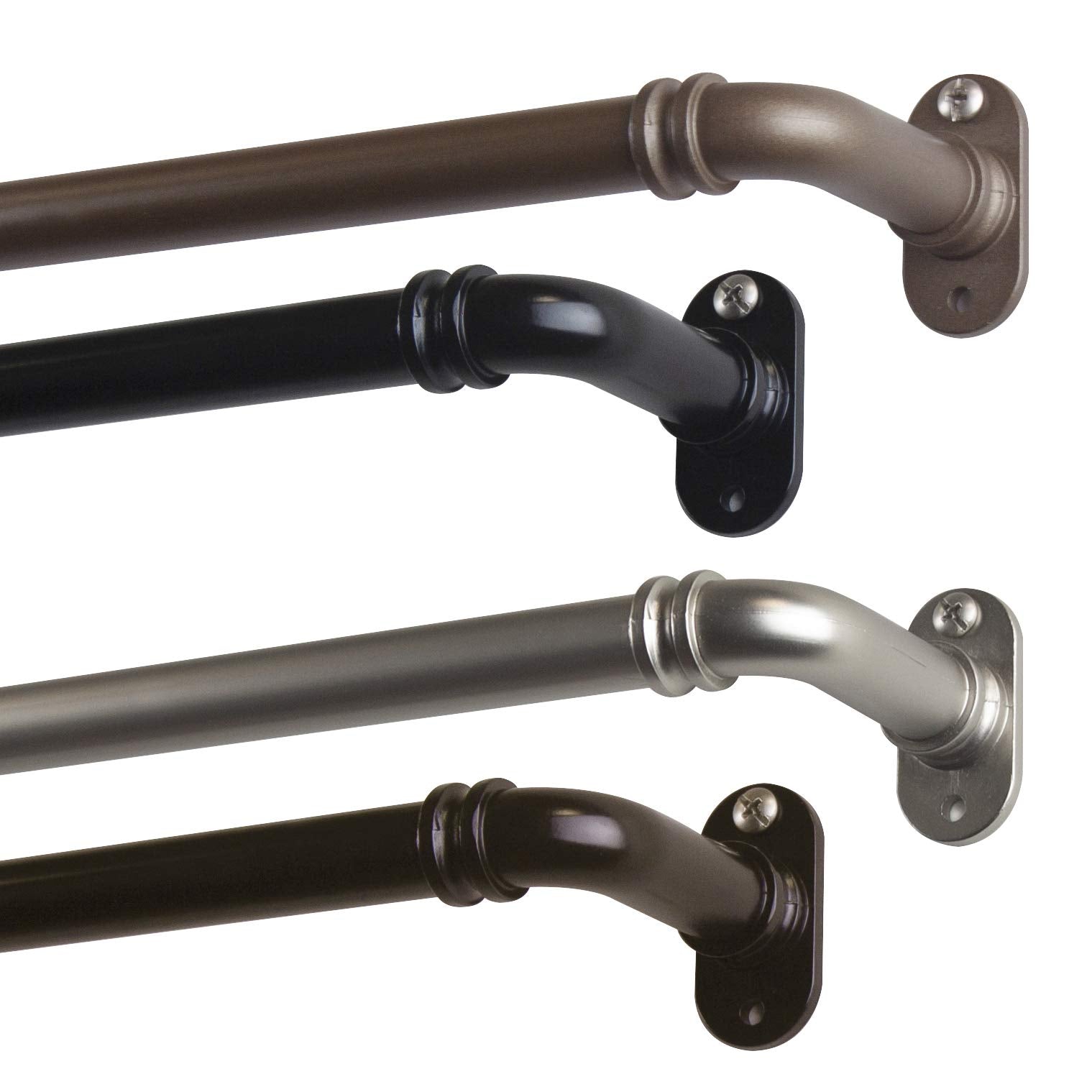 Rod Desyne BOT63-844 5/8" Blackout Curtain Rod, 84-120 inch, Antique Brass
