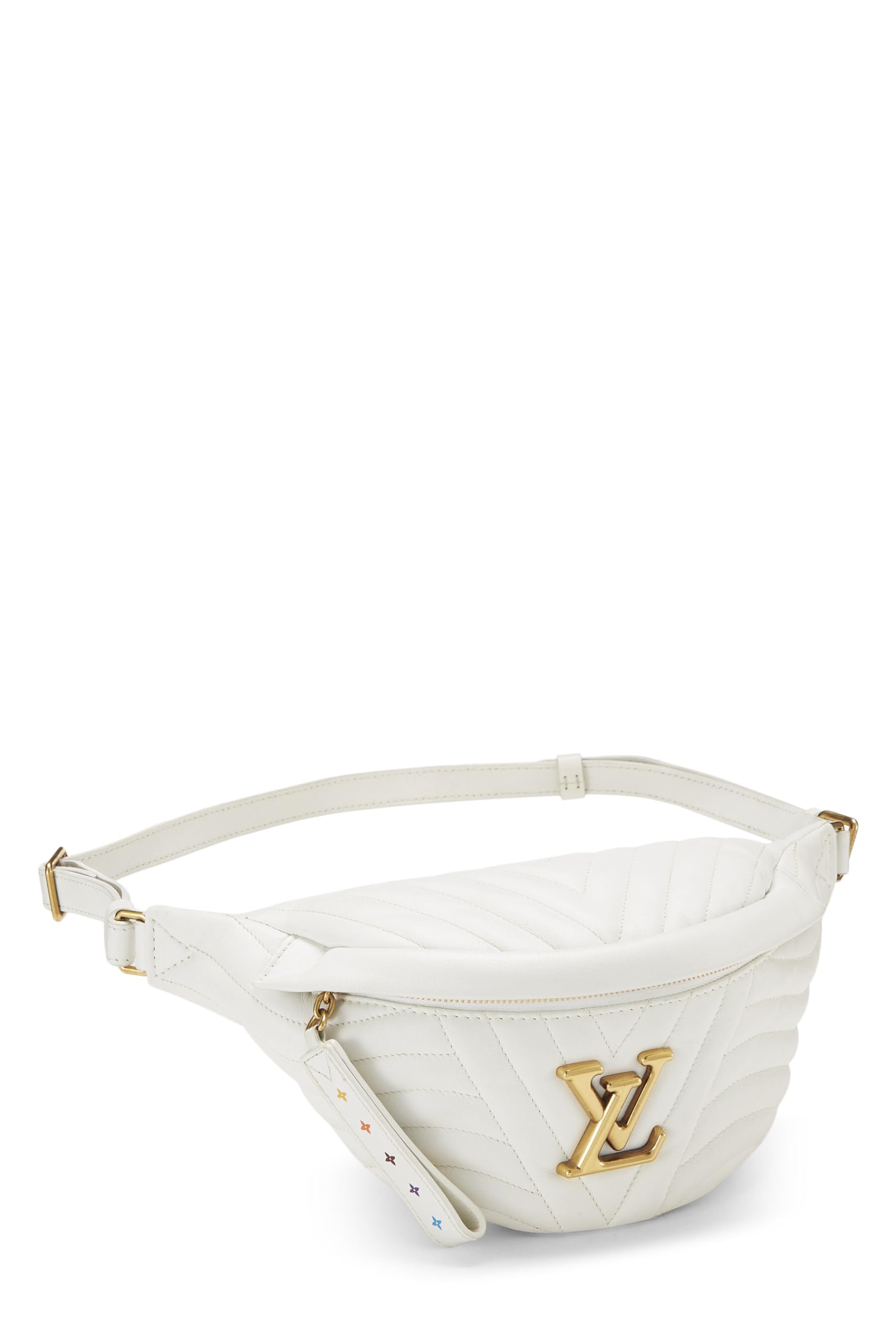 Louis Vuitton, Pre-Loved White Calfskin New Wave Belt Bag, White