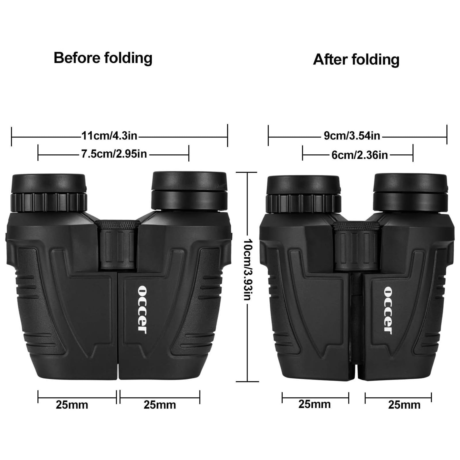 Occer 12x25 Compact Binoculars for Adults and Kids - Large Eyepiece Waterproof Binoculars for Bird Watching - High Powered Easy Focus Binoculars with Low Light Vision for Outdoor Hunting Travel