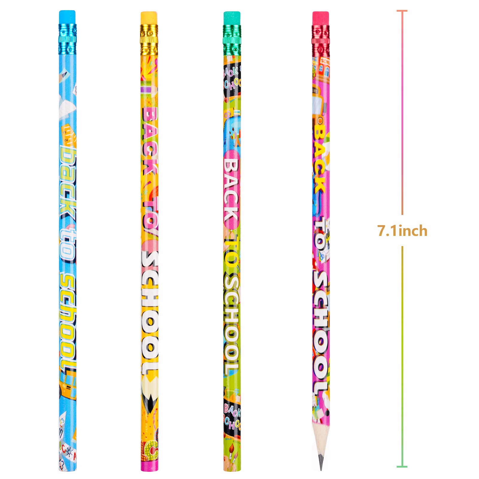 SAIWEILAI ONLINE 100 Pieces Welcome Back To School Pencils Wood Pencils Stationery Bulk Pencils for School Stationery Party Reward Supplies (100)