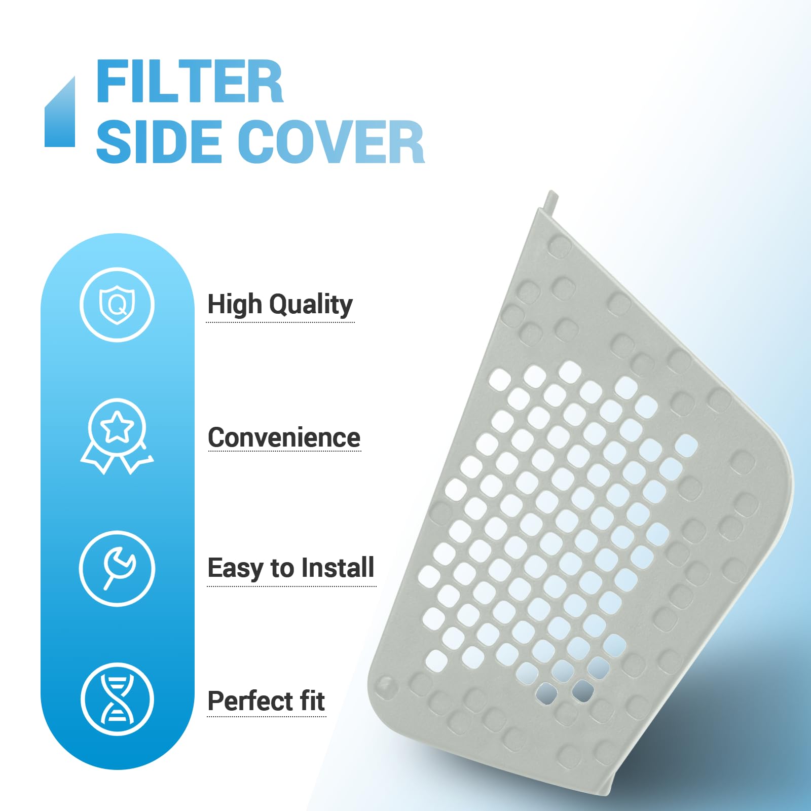 Filter Side Cover Compatible with Resmed AirSense/AirStart/AirCurve 10 Series CPAP Machines, Plastic Filter Cover Door Replcement - 1 Pack Gray