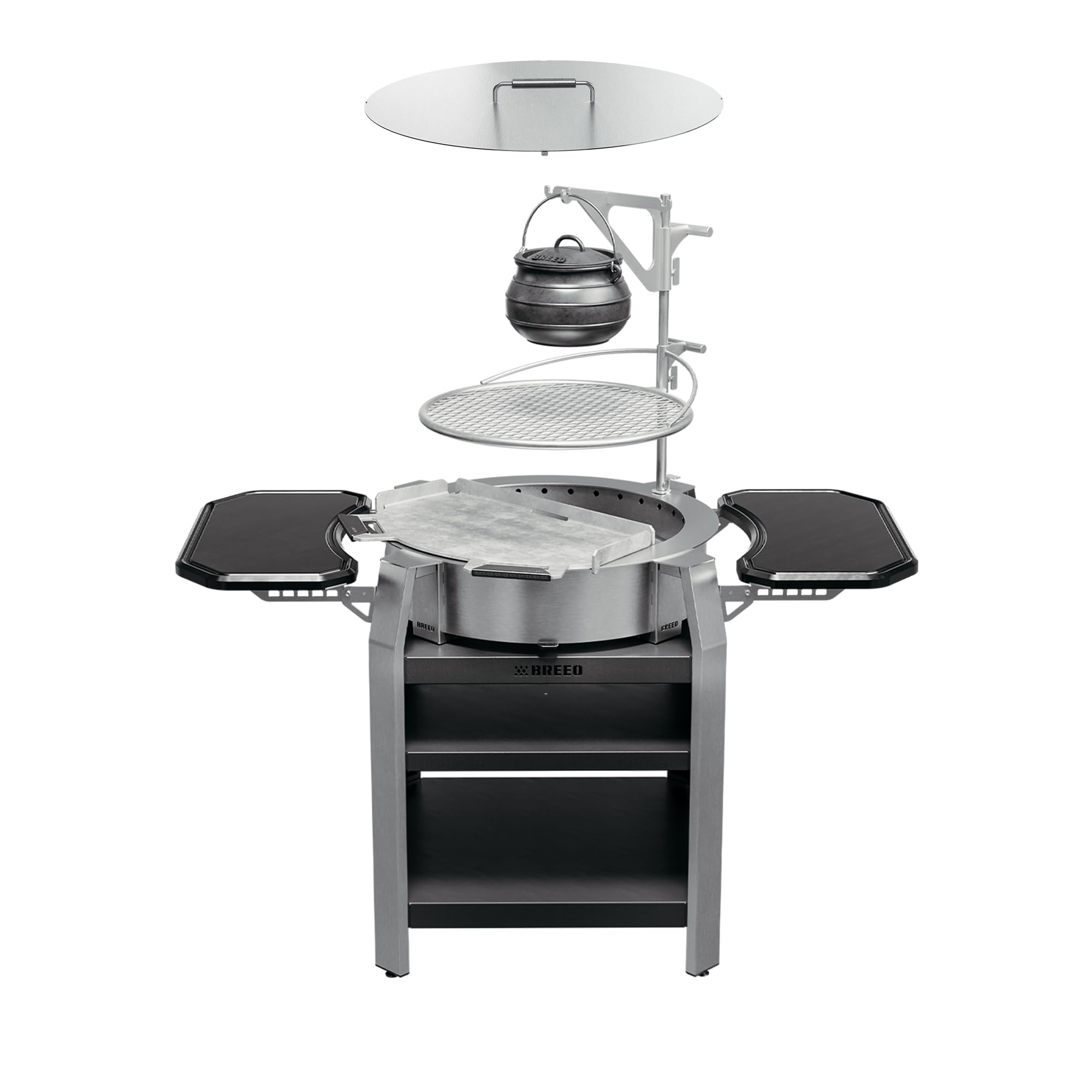 Breeo Live-Fire Grill - Outdoor Fire Pit, Portable Wood Stove, Firepit Grills - For BBQ, Pizza, Burger, From Grilling to Searing - Campfire Cooking Equipment - Compatible with All X24 Accessories