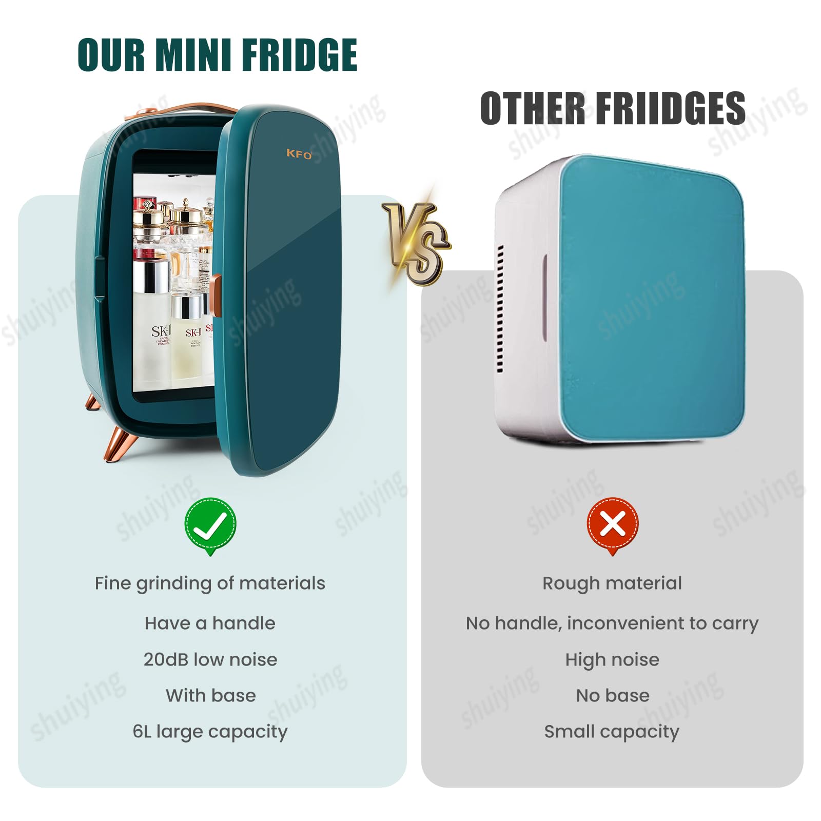 KFO Skincare Fridge Mini Fridge Skincare Mini Fridge,6 Liter/8 Cans 3 LED Mirror Light Mode,Skin Care Fridge Mini Skincare Fridge,Cosmetic Fridge Mini Fridge For Bedroom, For Makeup Storage