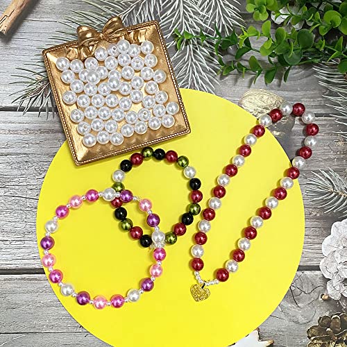 LIMAOLLY 60g Mixed 3-10mm Round Pearl Beads with Hole Loose Satin Plastic Crafts Beads for DIY Jewelry Making Vase Fillers Key Chains Birthday Party Home Decoration(Yellow Series)