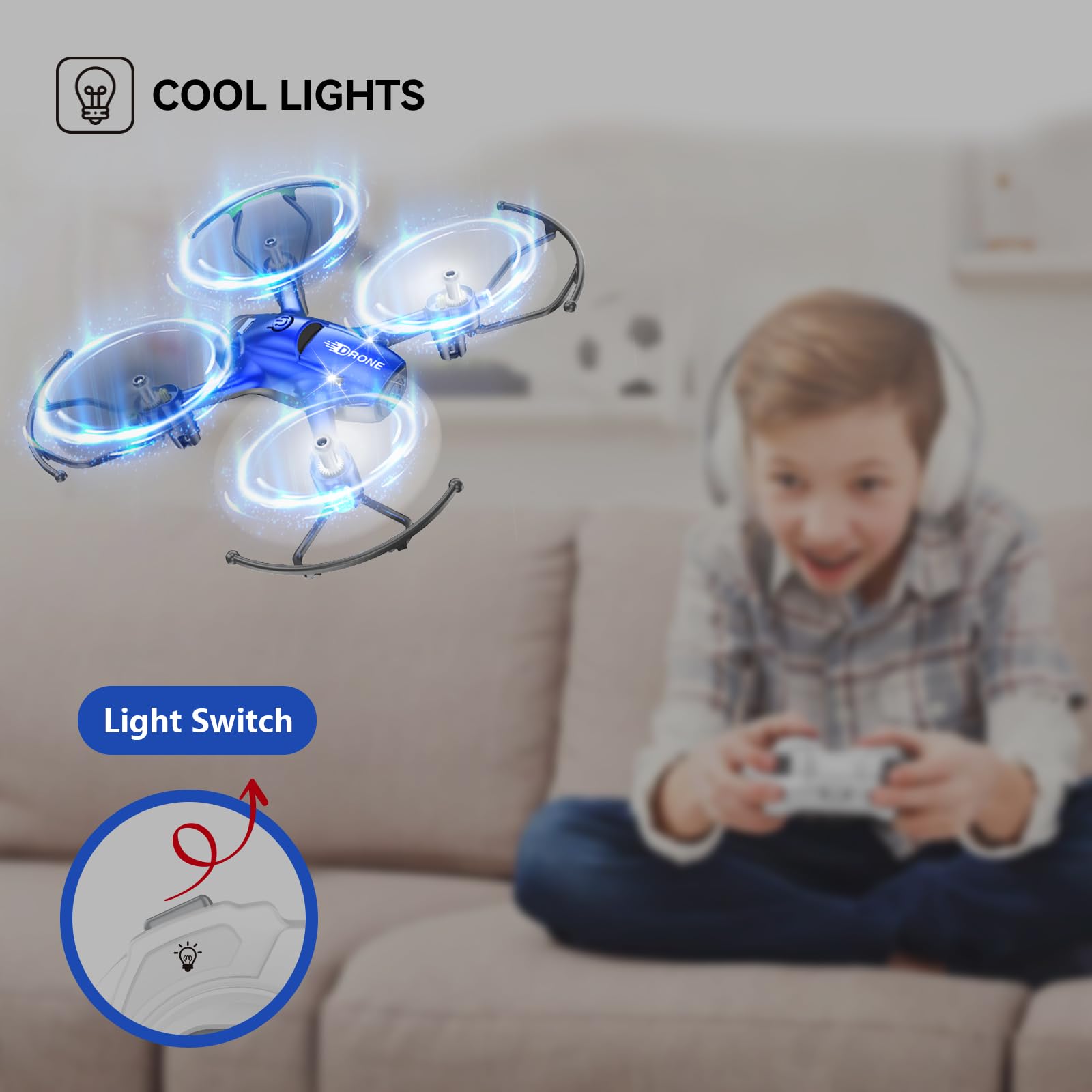 Wipkviey Drone for Kid, Mini T16 Remote Control Micro Quadcopter for Beginners with 12 Mins Flight Time, One Key Take-Off/Landing, Auto Hover, 3D Flip, Headless Mode for Boys Girls