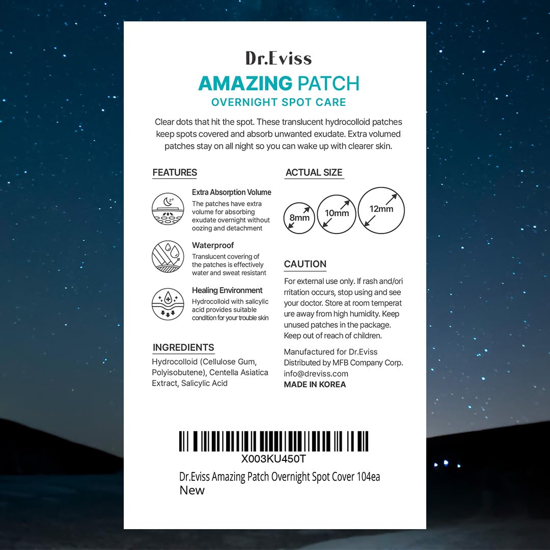 Dr.Eviss Amazing Patch Overnight Spot Cover 104ea