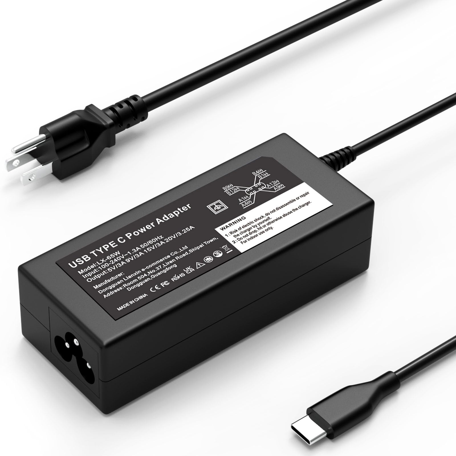 Nivjuky 65W 45W USB C Laptop Charger, Universal Fast Charger Compatible with Dell HP Lenovo Acer Asus Samsung Google-Travel & Business Type C Power Adapter, School AC Power Supply Cord