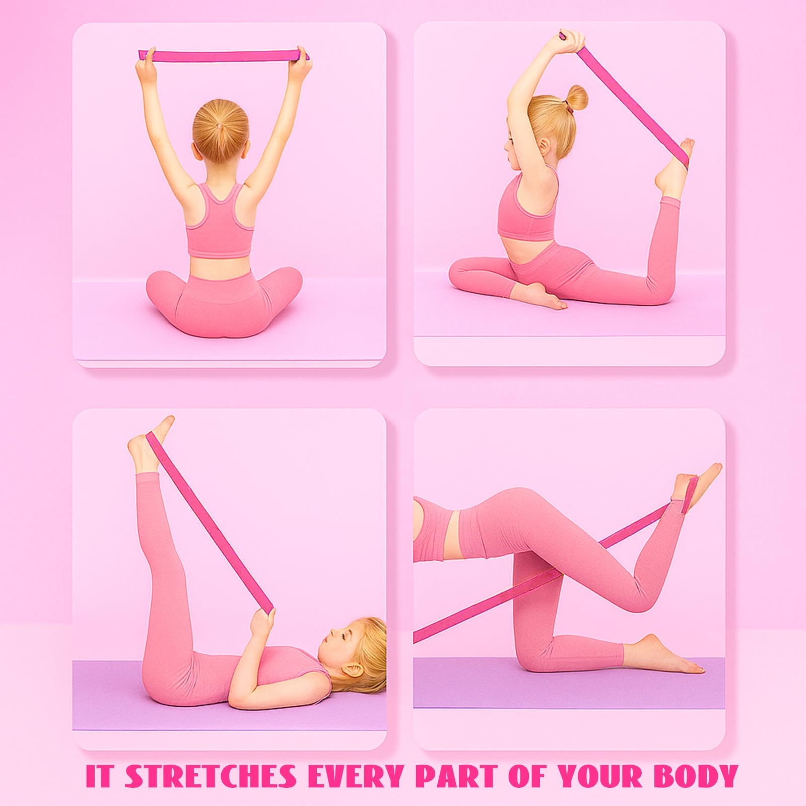 Simgoing 12 Set Stretching Strap for Cheer Cheerleading Stunt Straps Yoga Stretching Strap Improved Flexibility Elastic Stretch Band for Pilates Flexibility Exercise and Gymnastics