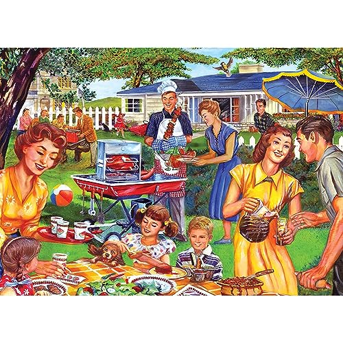 RoseArt - Back to The Past - Backyard BBQ - 750 Piece Jigsaw Puzzle for Adults