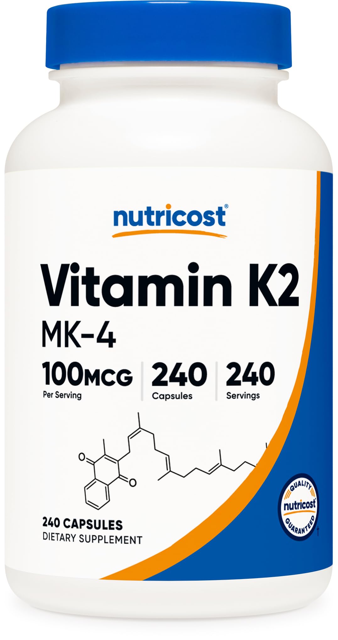 Nutricost Vitamin K2 (MK4) 240 Capsules (100mcg) - Gluten Free and Non-GMO