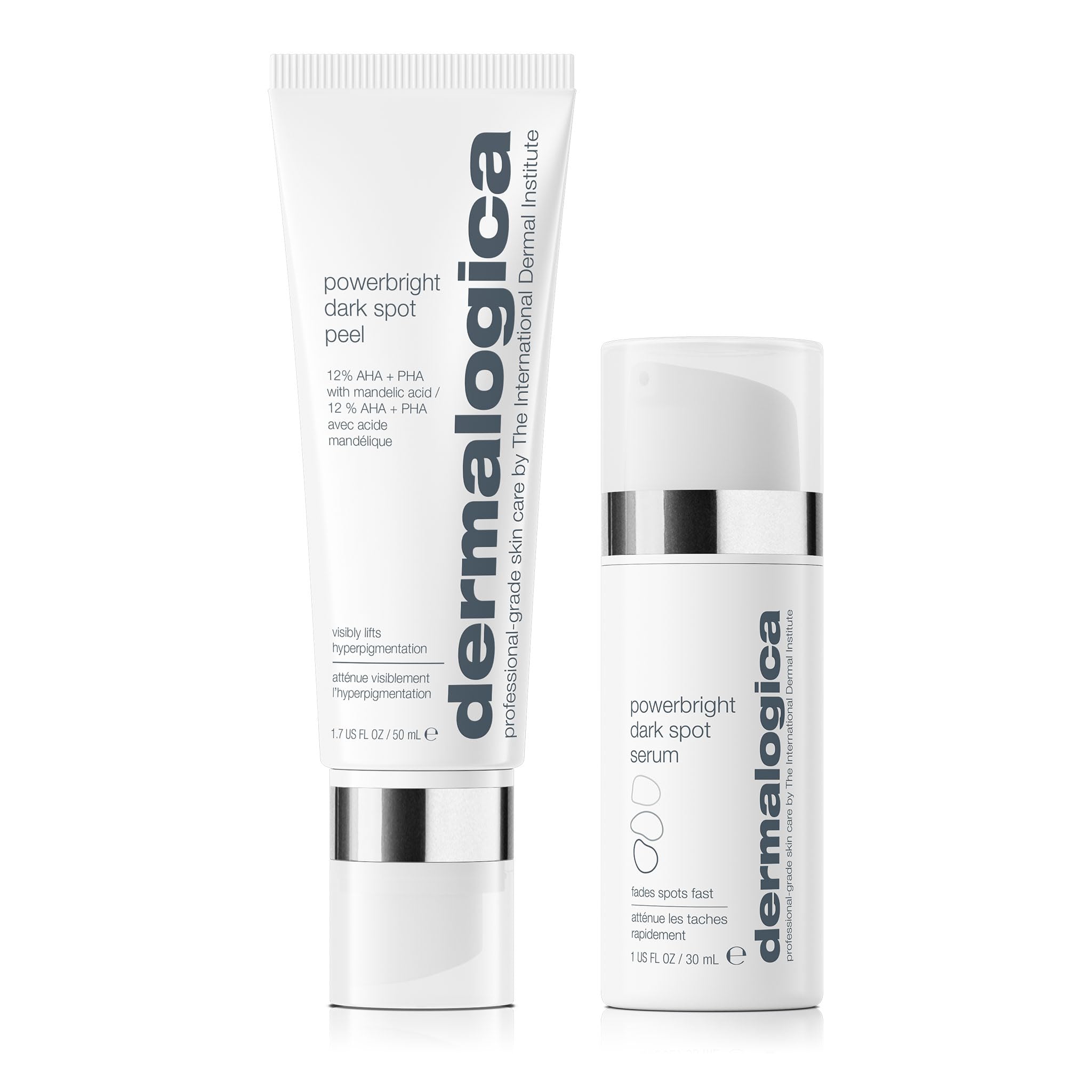 Dermalogica PowerBright Dark Spot System Skin Care Kit, Includes Face Serum and Peel - Fade, Lift, and Prevent Dark Spots and Hyperpigmentation