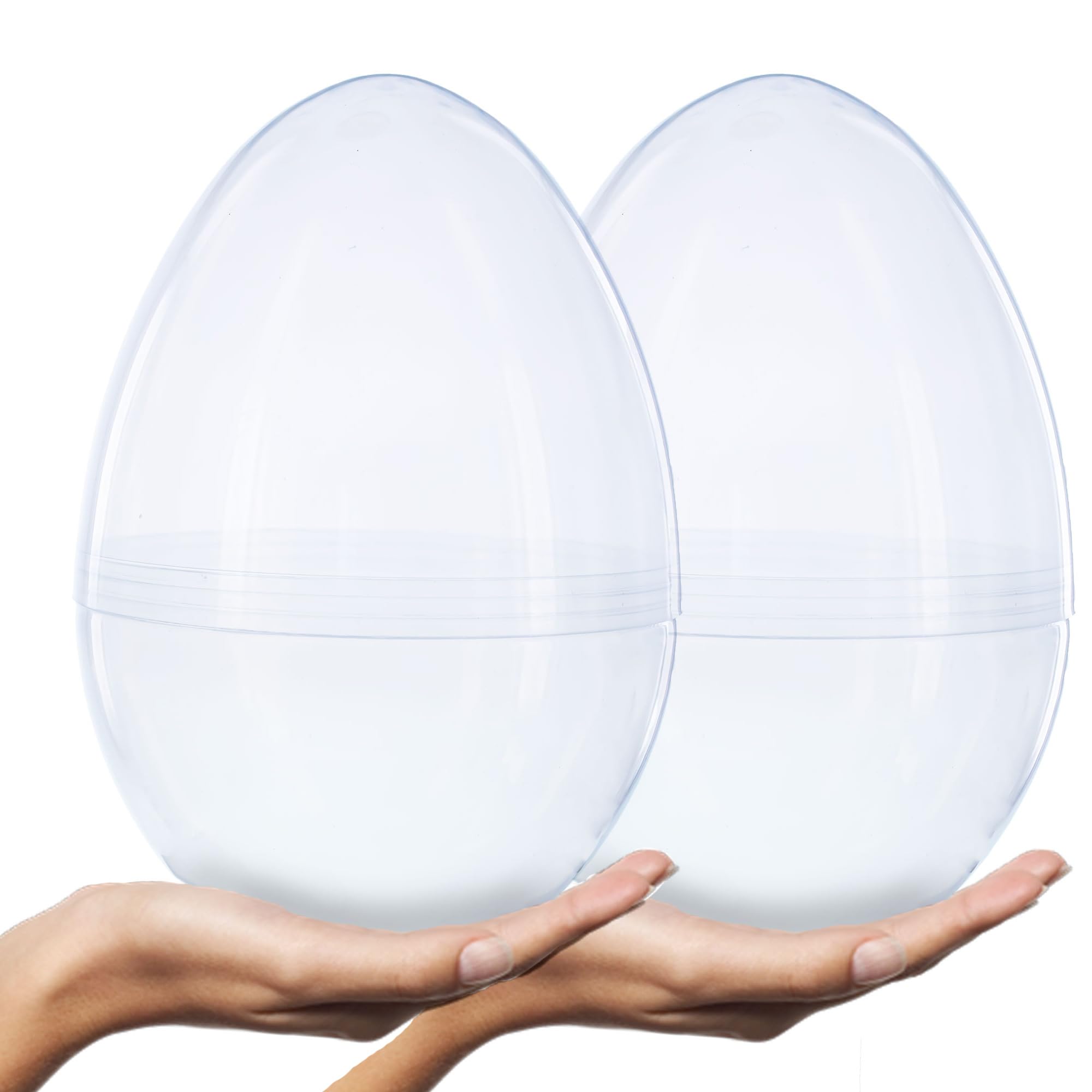 BestPysanky Set of 2 Giant Transparent Jumbo Size Clear Plastic Easter Eggs 10 Inches