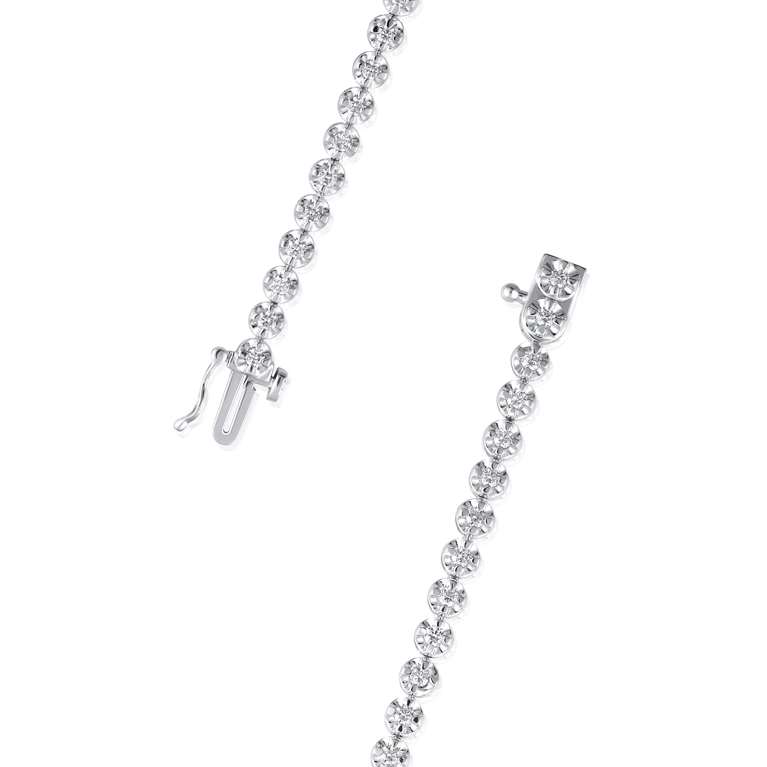 Beverly Hills Jewelers 3 Carat Lab Grown Diamond Tennis Bracelet for Women - 14k White Gold Bracelet for Her (D-E, VS1-VS2, 3.00 cttw) 7 Inches Long with Box With Tongue and Safety