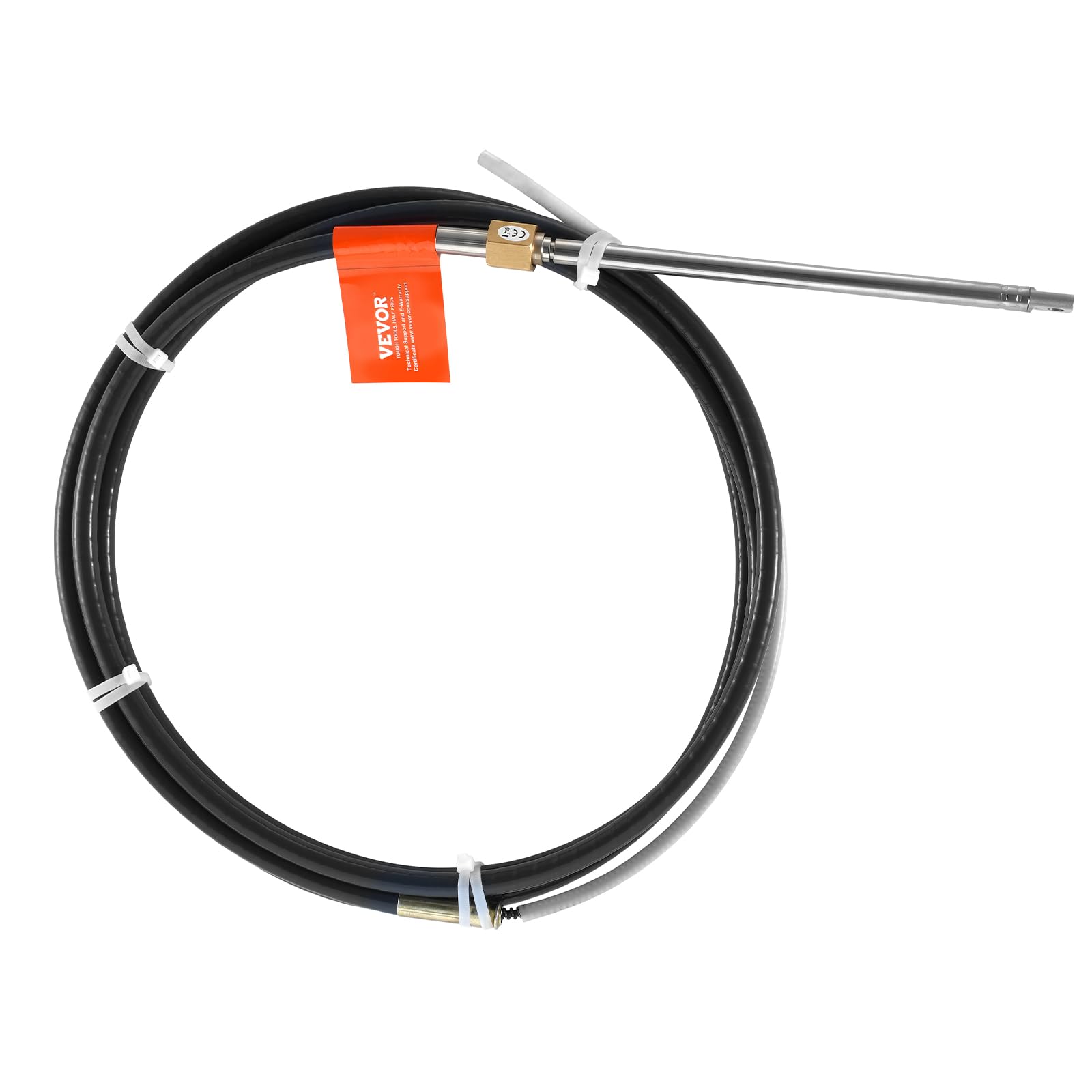 VEVOR16' Boat Steering Control Cable, 3/4" Standard Tapered Shaft, Alloy Marine-Grade Material, for Yachts, Fishing Boats, and Other Waterborne Vehicles