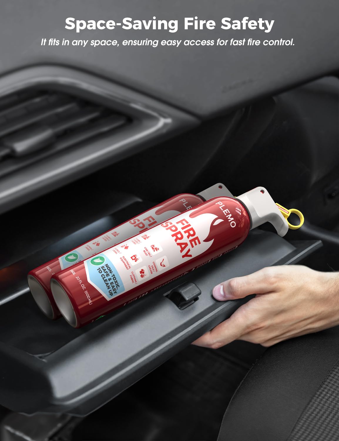 PLEMO Fire Extinguisher for Home, All-in-1 Fire Extinguisher for Car, Kitchen, RV, Garage, Truck, and Camping, Fire Spray Cold-Resistant, F60L, 1-Pack