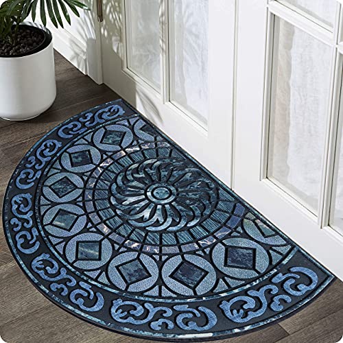 ubdyo Warm Stylish Front Door Mat - Low Pile Front Door Mat Outside Entrance - Muddy Dirt Trapping Welcome Matt Outdoor - Rubber Backing Anti Slip Indoor Doormat Entrance - Large 23" 'x 36"