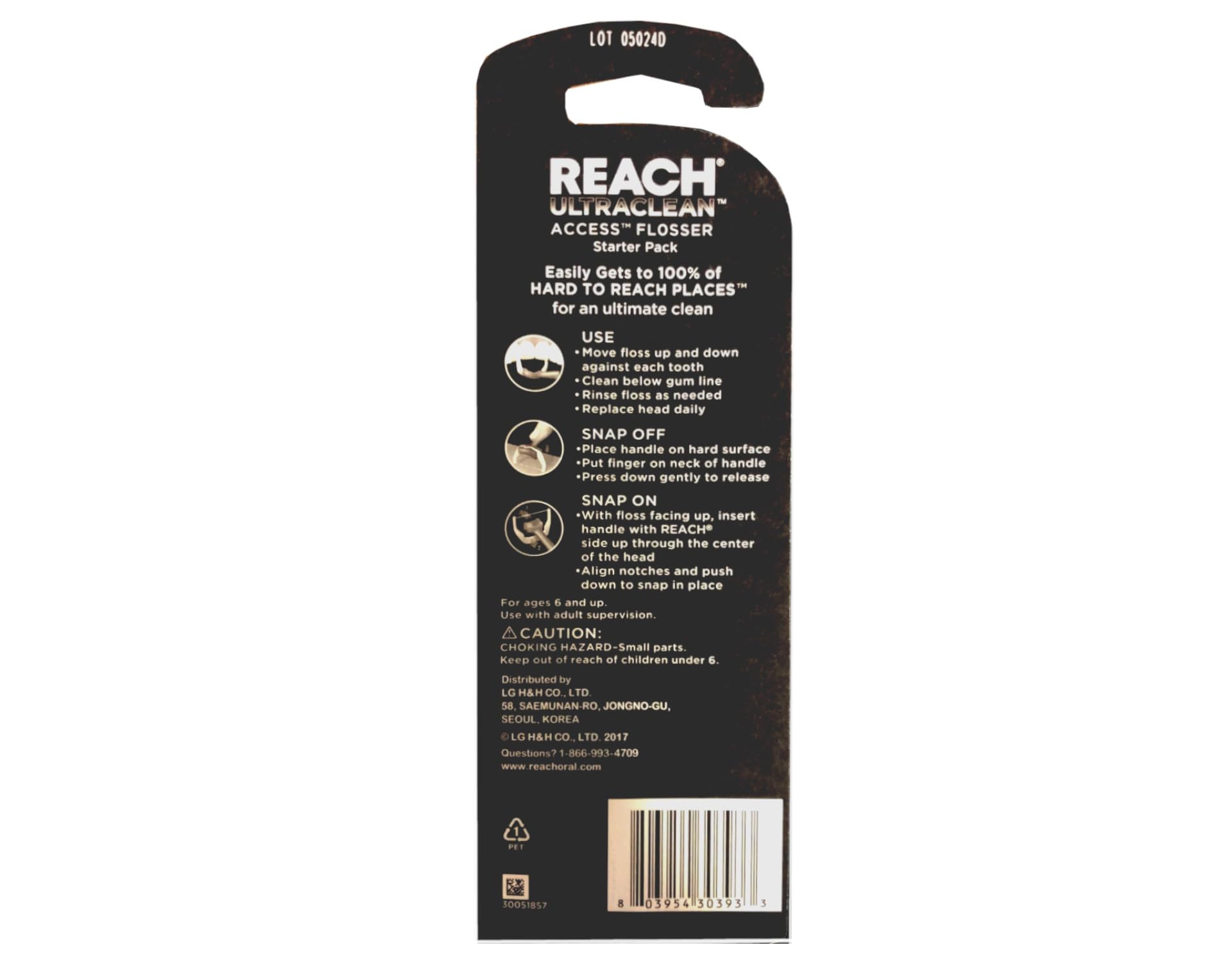 REACH Ultraclean Access Snap-On Flosser & Flosser Refill Head 28 ea, Pack for Proper Oral Care, Mint Flavor 1 ea