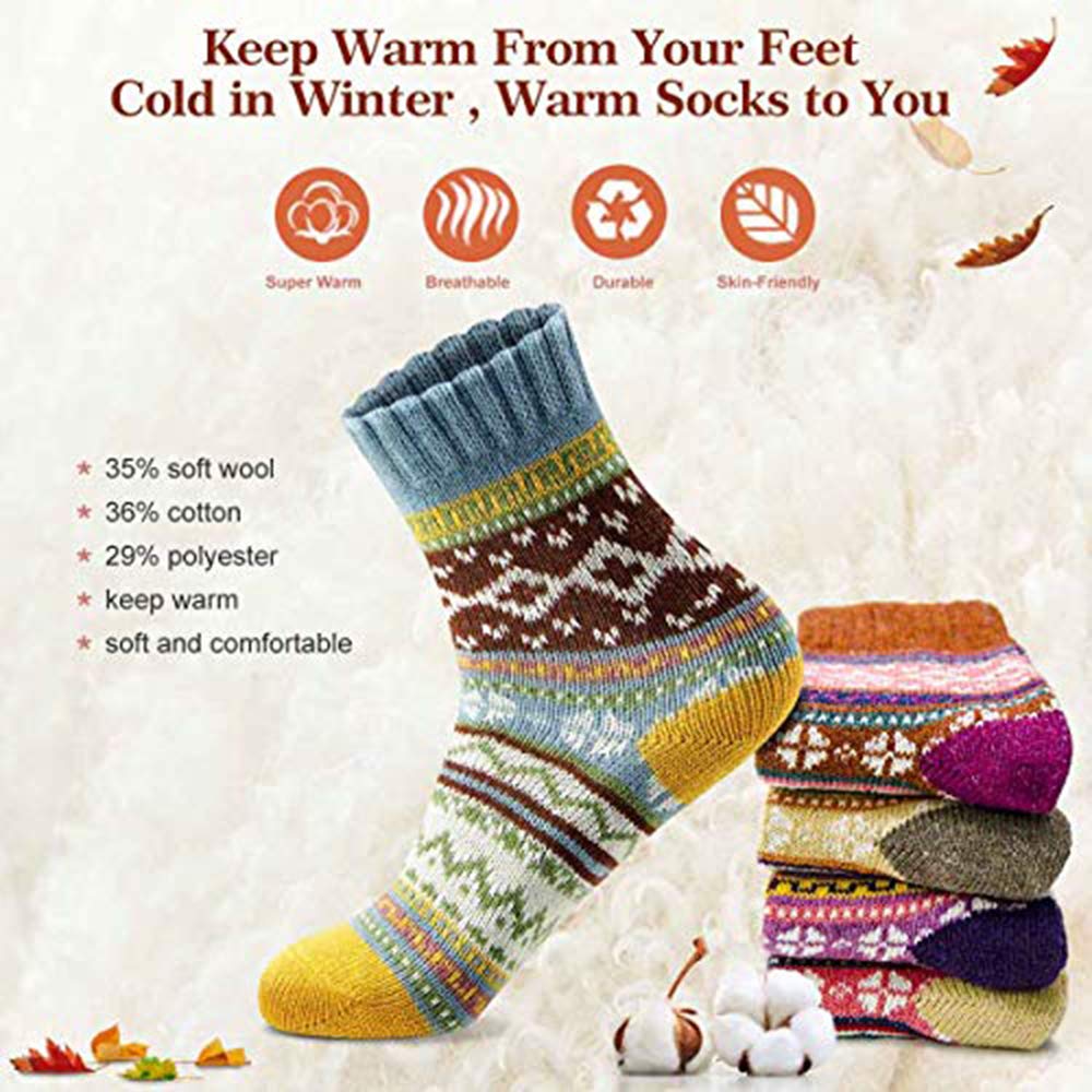 MORECOO Women Socks Winter - Christmas Gifts for Women - Thick Wool Soft Warm Fuzzy Cozy Crew Socks for Women