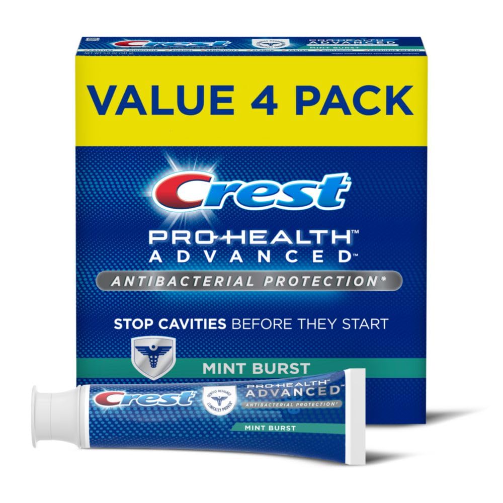 Crest Pro-Health Advanced Antibacterial Protection Toothpaste, Crest Toothpaste, Crest Pro Health Toothpaste - Pack of 4, 5 Oz Tubes