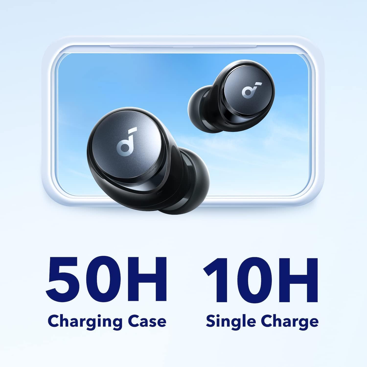 Soundcore by Anker Space A40 Adaptive Active Noise Cancelling Wireless Earbuds, Reduce Noise by Up to 98%, Ultra Long 50H Playtime, 10H Single Playtime, Hi-Res Sound, Comfortable Fit, Wireless Charge