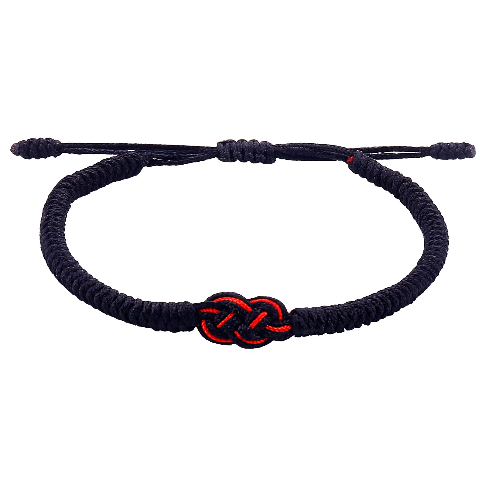 Tibetan Handmade Lucky Bracelet - Friend Love Family Couple Bracelet- Lucky Woven Red String Thread For Protection-Valentine Christmas Gift Idea (Black+Black(2pcs))